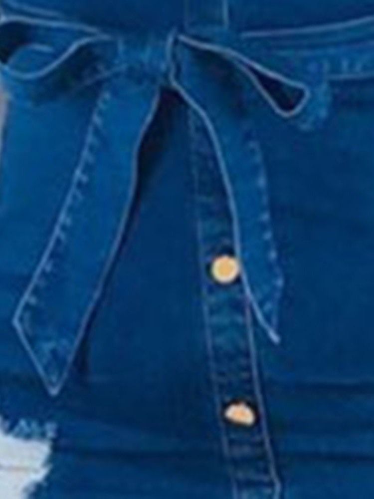 Vestido Feminino Com Orifício Na Lapela Acima Do Joelho