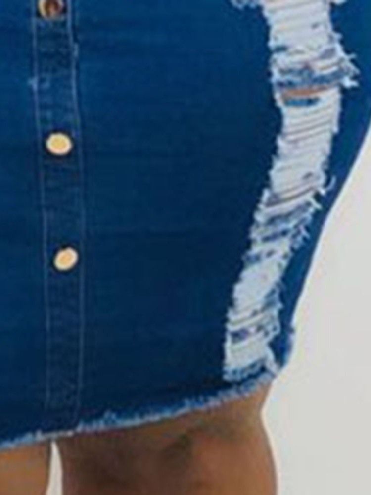 Vestido Feminino Com Orifício Na Lapela Acima Do Joelho