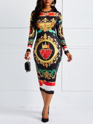 Vestido Feminino Estampado Bodycon Cor Bloco Floral Sexy