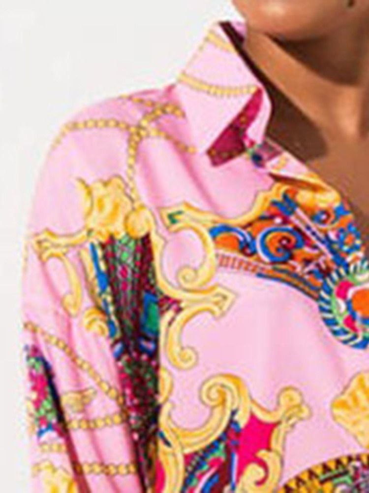Vestido Feminino De Gola Pólo Assimétrica De Manga Comprida Com Peito Único