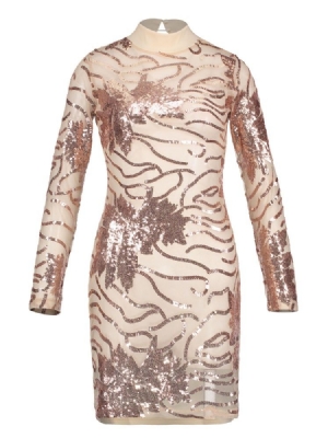 Vestido Feminino De Lantejoulas Sem Costas Transparentes