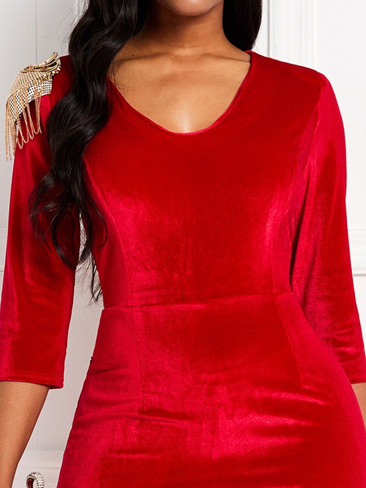 Vestido Feminino Liso Até O Chão Bodycon Split