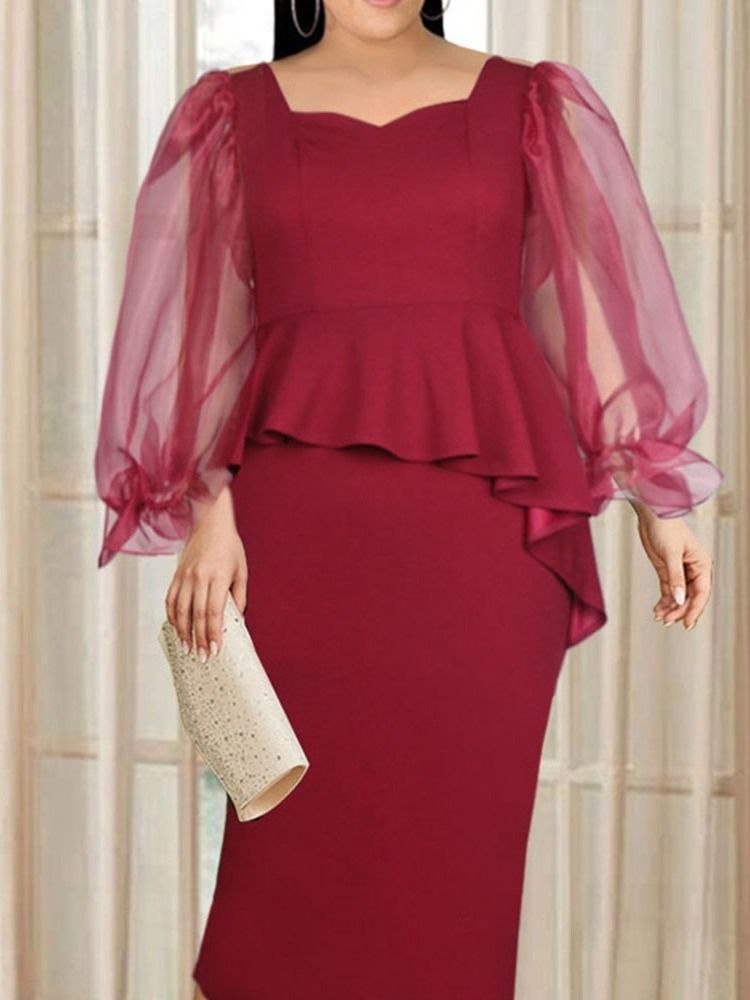 Vestido Feminino De Malha Manga Longa Malha Bodycon Bodycon
