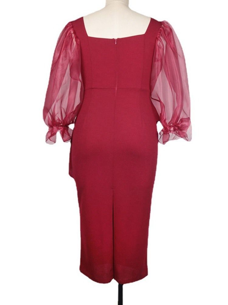 Vestido Feminino De Malha Manga Longa Malha Bodycon Bodycon