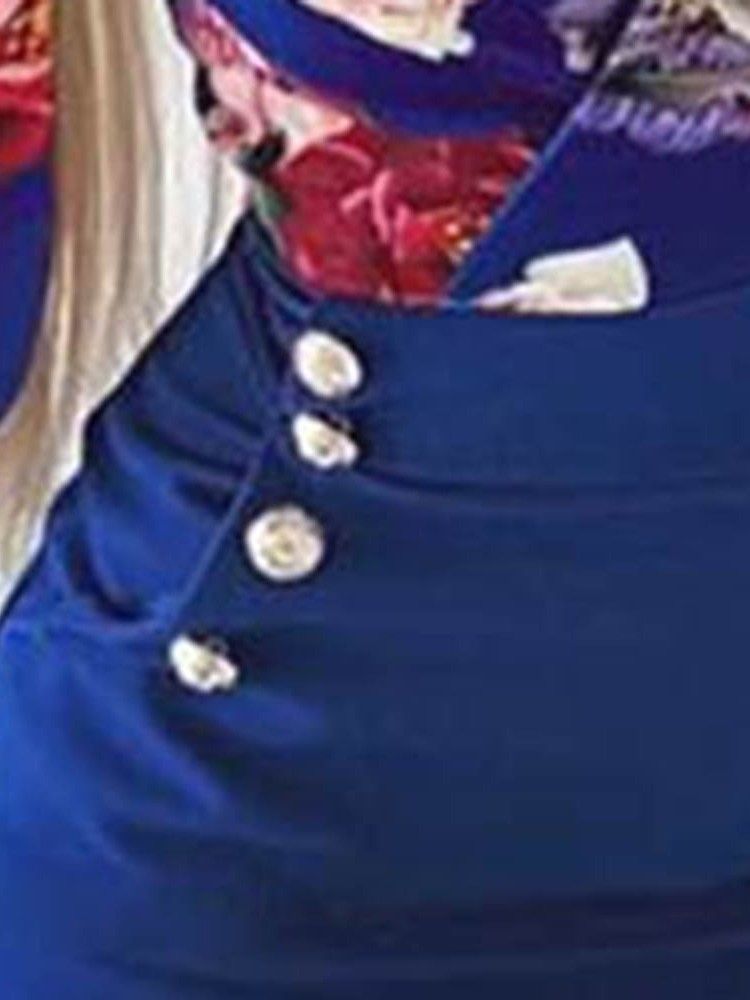 Vestido Feminino De Manga Comprida Estampado Com Decote Em V Pulôver Bodycon