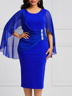 Vestido Feminino De Manga Meia-asa De Morcego Bodycon