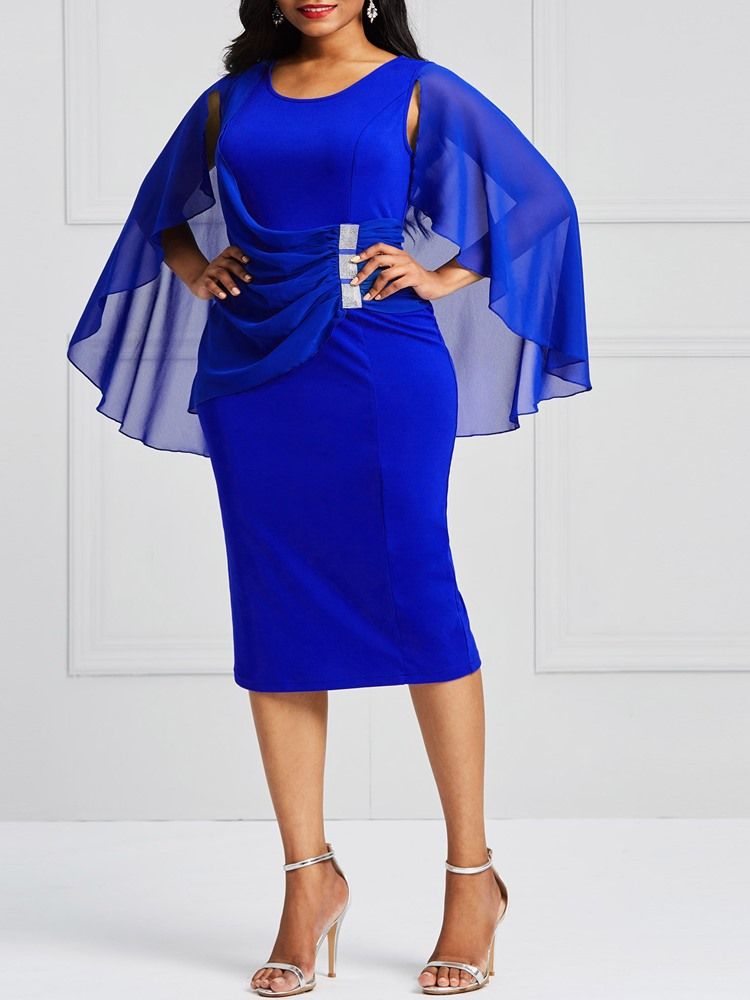 Vestido Feminino De Manga Meia-asa De Morcego Bodycon