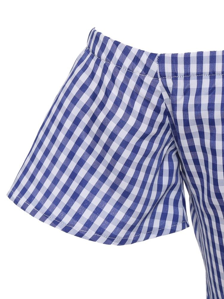 Vestido Feminino De Poliéster De Poliéster Com Decote Azul