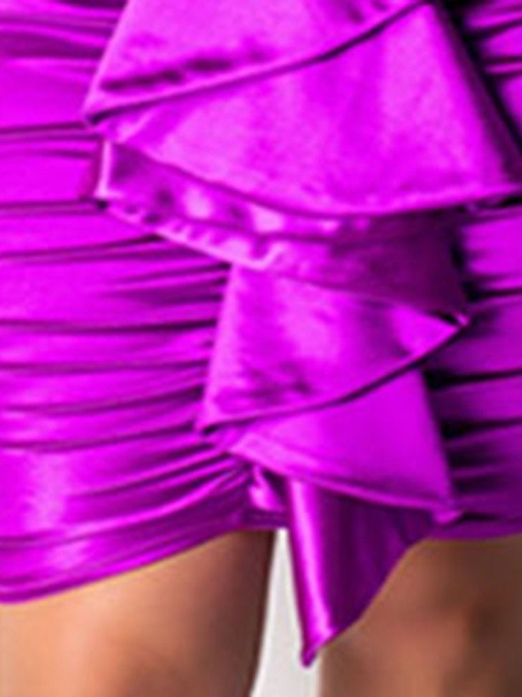Vestido Feminino Sem Mangas Acima Do Joelho Falbala Meia Cintura Lápis