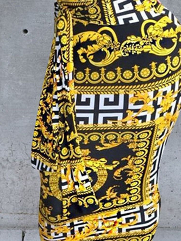 Vestido Feminino Sem Mangas Com Estampa Na Altura Do Tornozelo E Cintura Média