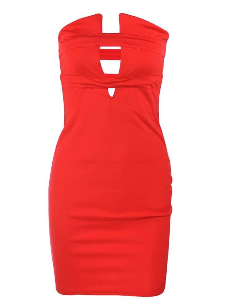 Vestido Feminino Sem Mangas Oco Acima Do Joelho Liso Na Cintura