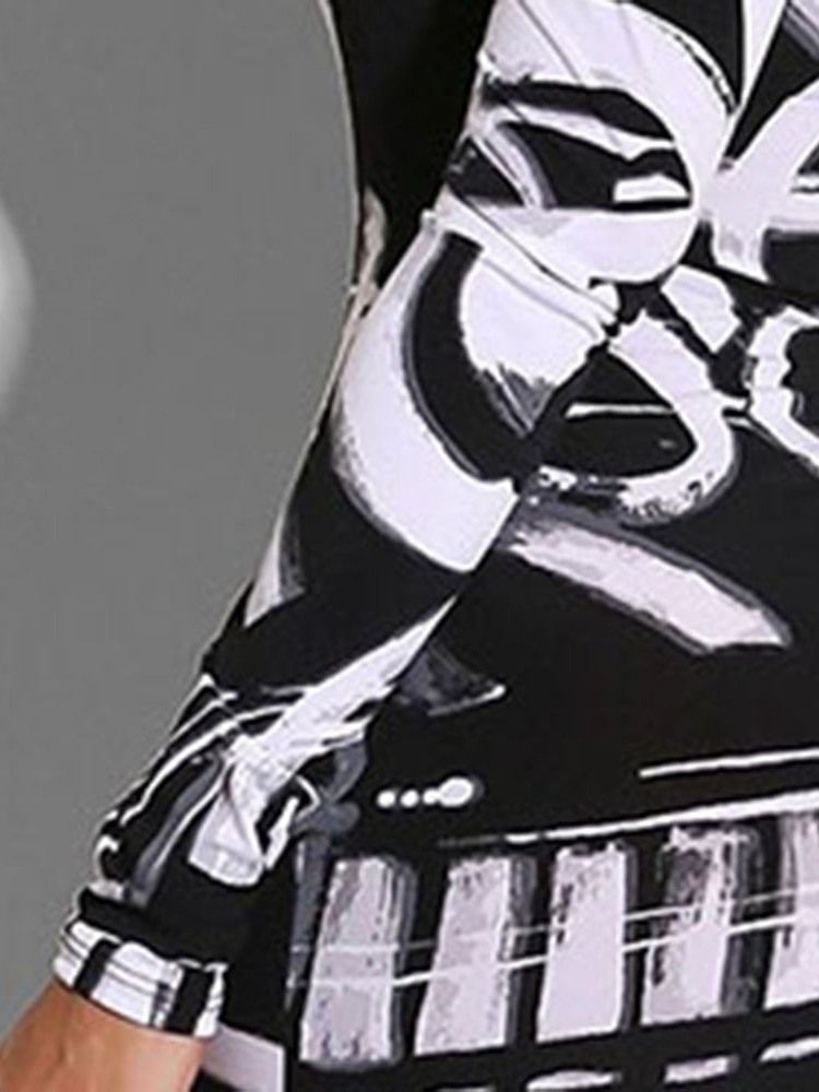 Vestido Feminino Sem Ombro Estampado Meio Panturrilha Sexy Ombro Frio