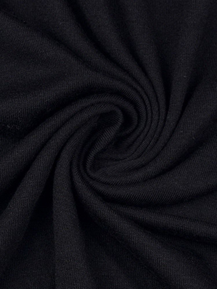 Vestido Feminino Sem Ombro Manga Comprida Com Botão Casual Cintura Média