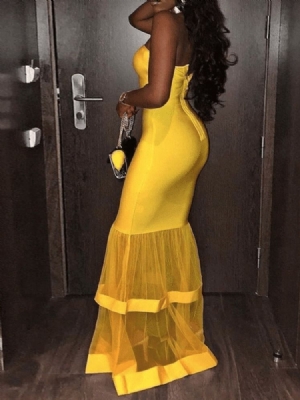 Vestidos De Colcha De Retalhos Femininos Sem Mangas Até O Chão De Verão Com Cintura Alta