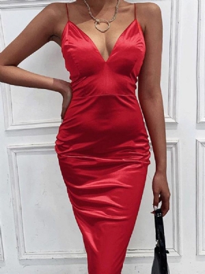 Vestidos Femininos Com Decote Em V Sem Mangas E Sem Mangas.