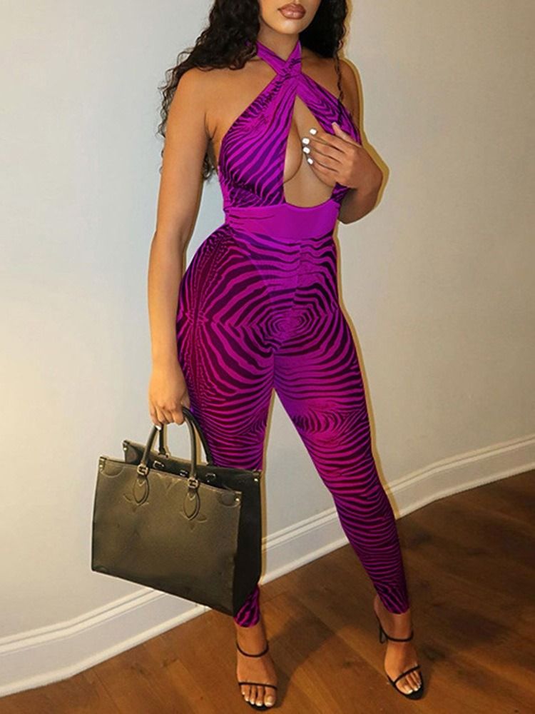 Calça Lápis Listrada Sexy De Cintura Alta Macacão Feminino