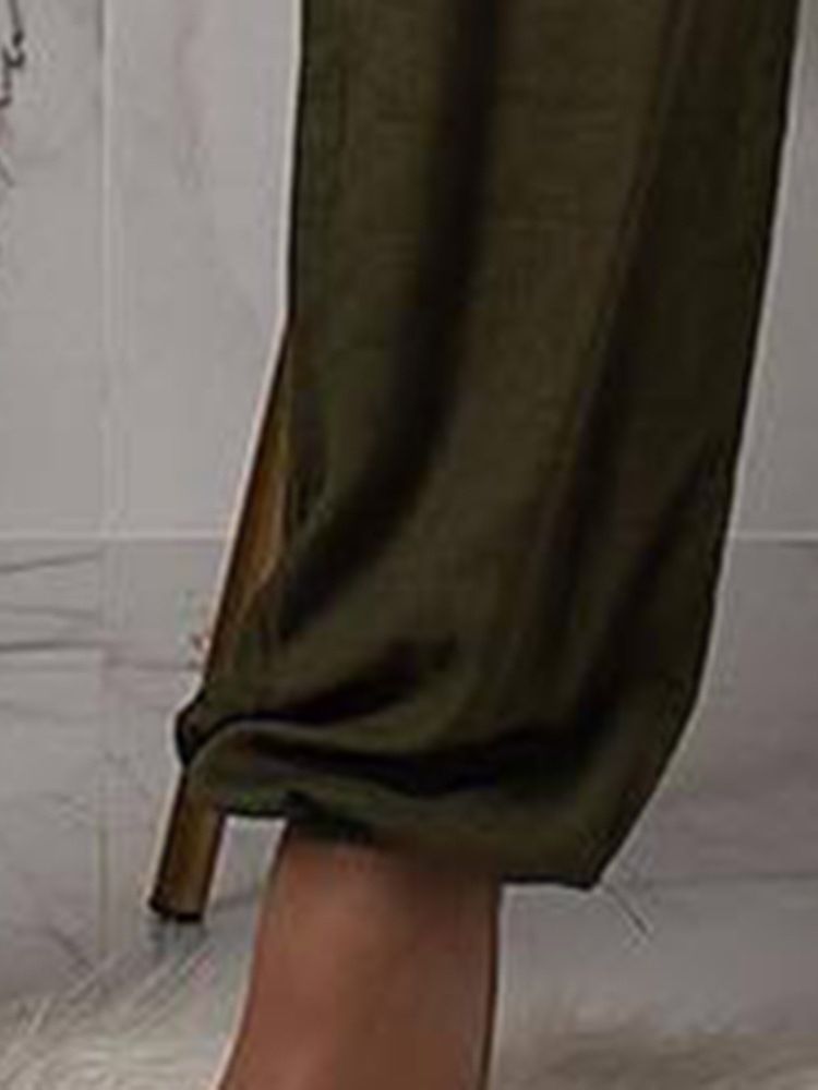 Macacão Elegante Liso Feminino De Cintura Alta E Cintura Alta