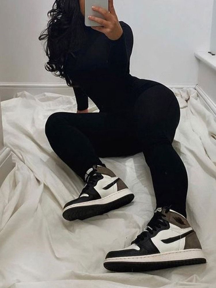 Macacão Feminino Sem Encosto Liso Magro Cintura Alta