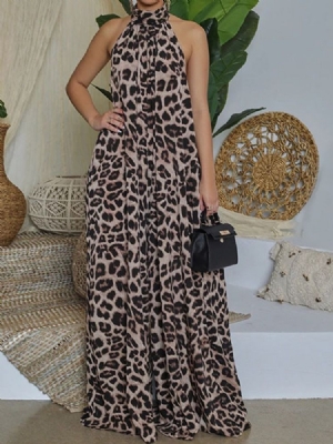 Macacão Feminino Solto Da Moda Leopardo De Comprimento Total
