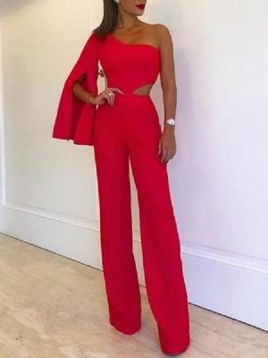 Macacão Office Lady Slim Straight De Comprimento Total Para Mulheres