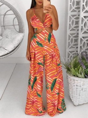 Macacão Sexy Feminino Com Estampa De Listras