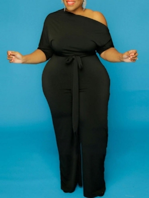 Macacão Simples Casual Fino Reto Feminino Tamanho Grande