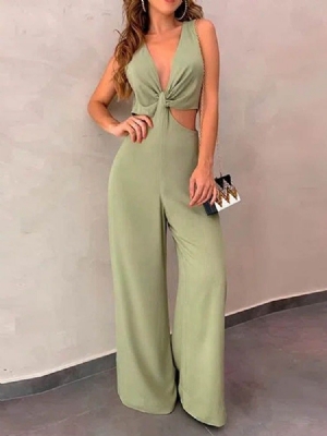 Moda Macacão Feminino Liso Reto De Comprimento Total