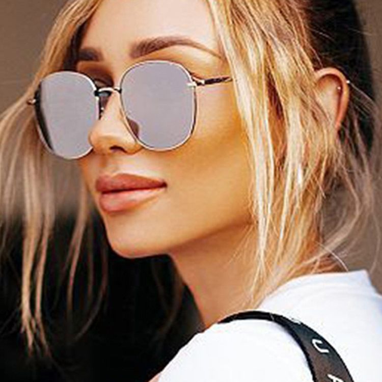 Óculos De Sol Da Moda Feminina De Resina Quadrada