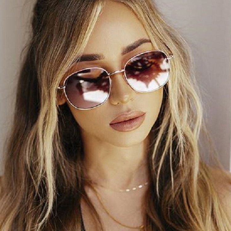 Óculos De Sol Da Moda Feminina De Resina Quadrada