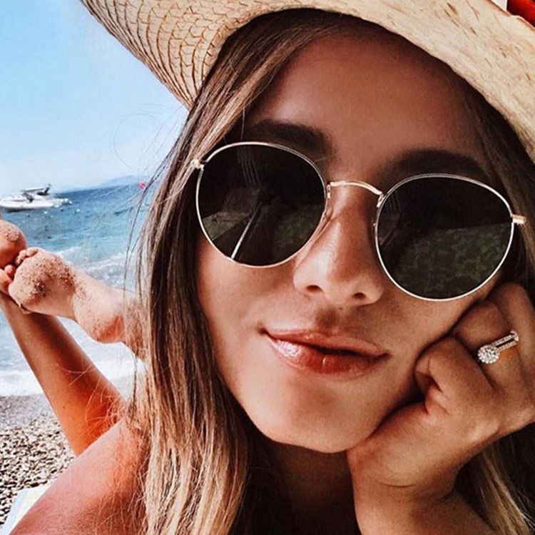 Óculos De Sol Redondos Da Moda Feminina Com Novo Estilo
