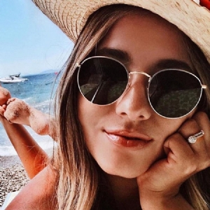 Óculos De Sol Redondos Da Moda Feminina Com Novo Estilo