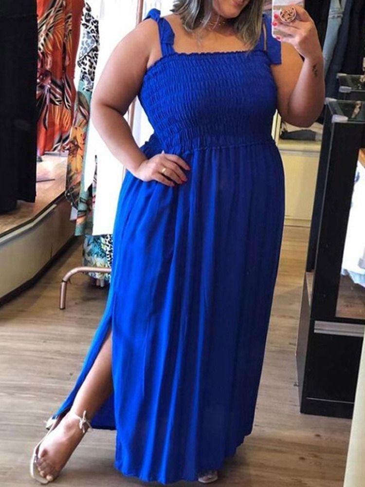Dividir Sem Mangas Até O Chão Bodycon Outono Vestido Feminino