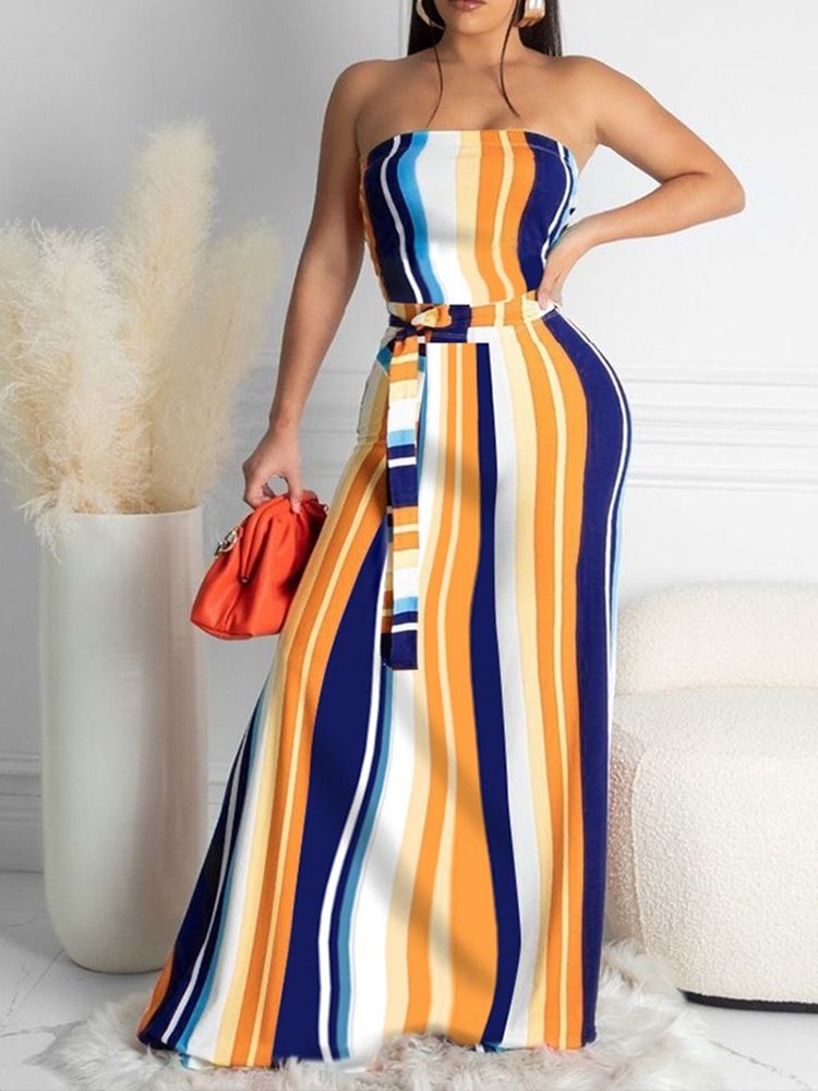 Vestido Feminino Com Cordões Até O Chão Sem Mangas Bodycon Pullover