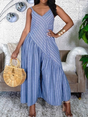 Vestido Feminino Com Decote Em V E Sem Mangas Na Altura Do Tornozelo