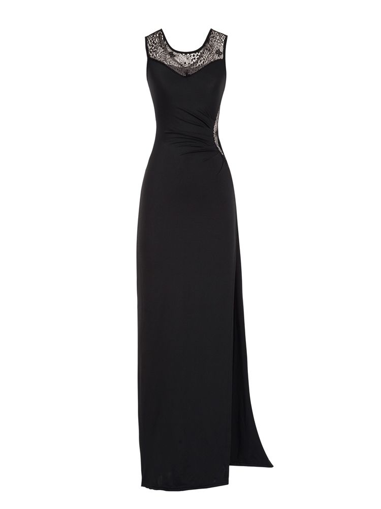 Vestido Feminino Com Decote Redondo Oco E Sem Encosto