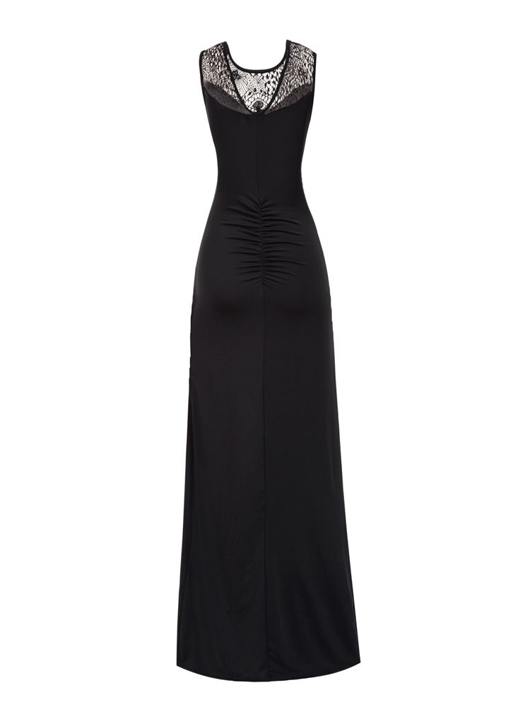Vestido Feminino Com Decote Redondo Oco E Sem Encosto