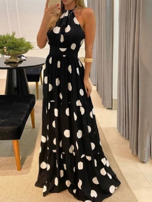 Vestido Feminino Longo De Patchwork Sem Mangas De Expansão