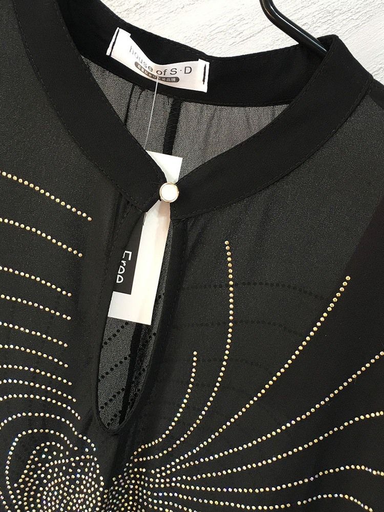 Vestido Feminino De Manga Curta Diamante Até O Chão Para Festa Geométrica