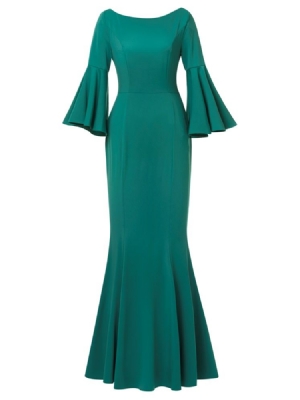 Vestido Feminino De Manga Curta Sem Encosto Sereia
