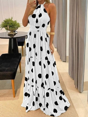 Vestido Feminino Patchwork Longo Sem Mangas Pulôver De Expansão