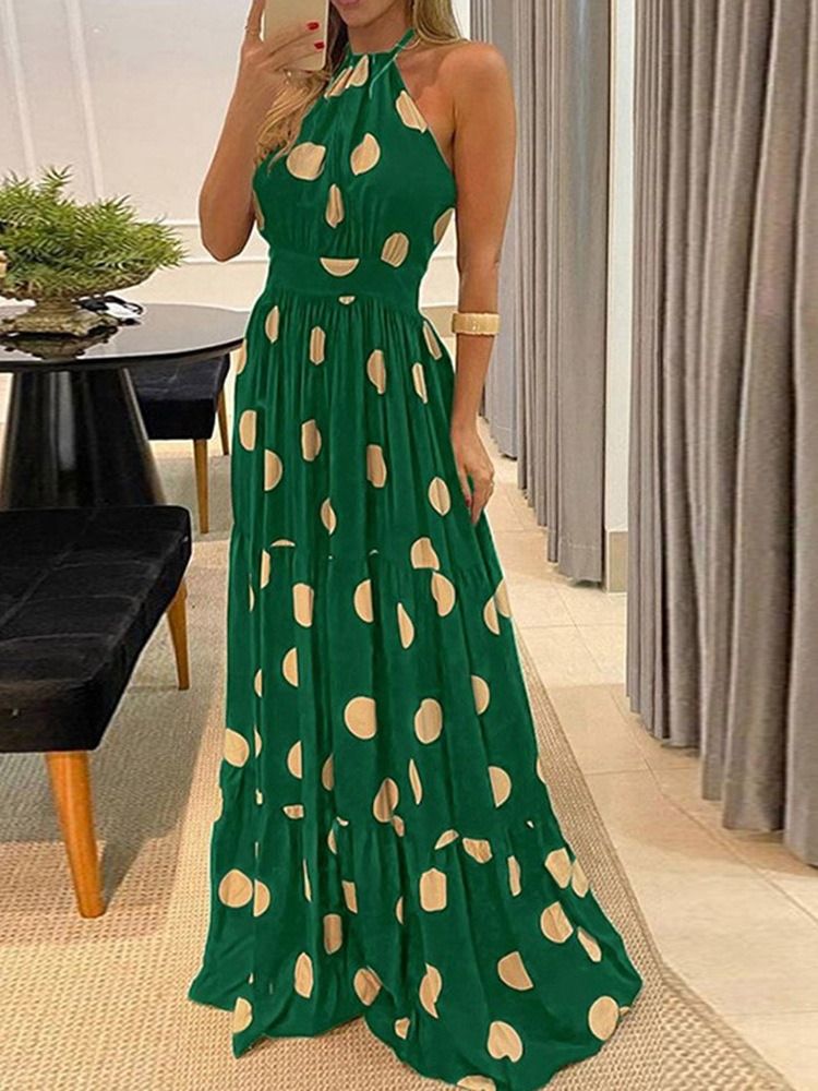 Vestido Feminino Patchwork Longo Sem Mangas Pulôver De Expansão