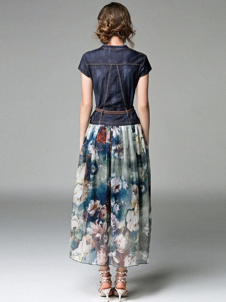 Vestido Longo Feminino De Chiffon Com Decote Em V Para Viagem