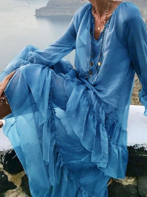 Vestido Longo Feminino Justo Com Decote Em V Com Decote Em V.