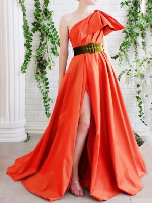 Vestido Longo Feminino De Manga Curta Dividida Em Pulôver Liso