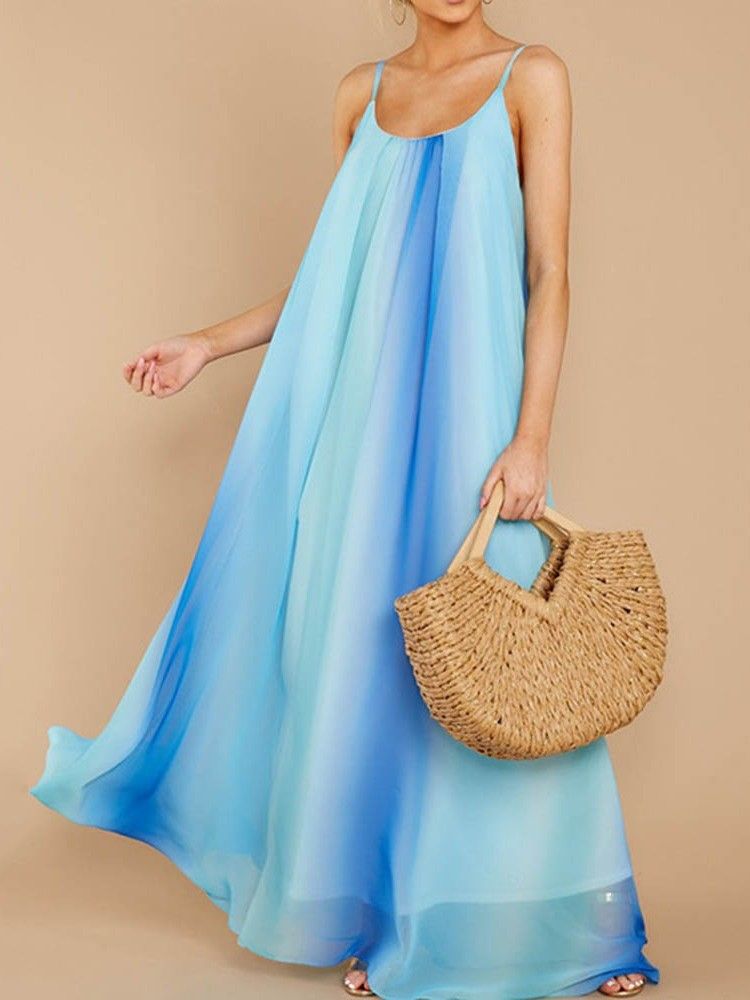 Vestido Longo De Verão Sem Mangas Com Alça Espaguete Vestido Maxi Vestidos De Praia Para Mulheres