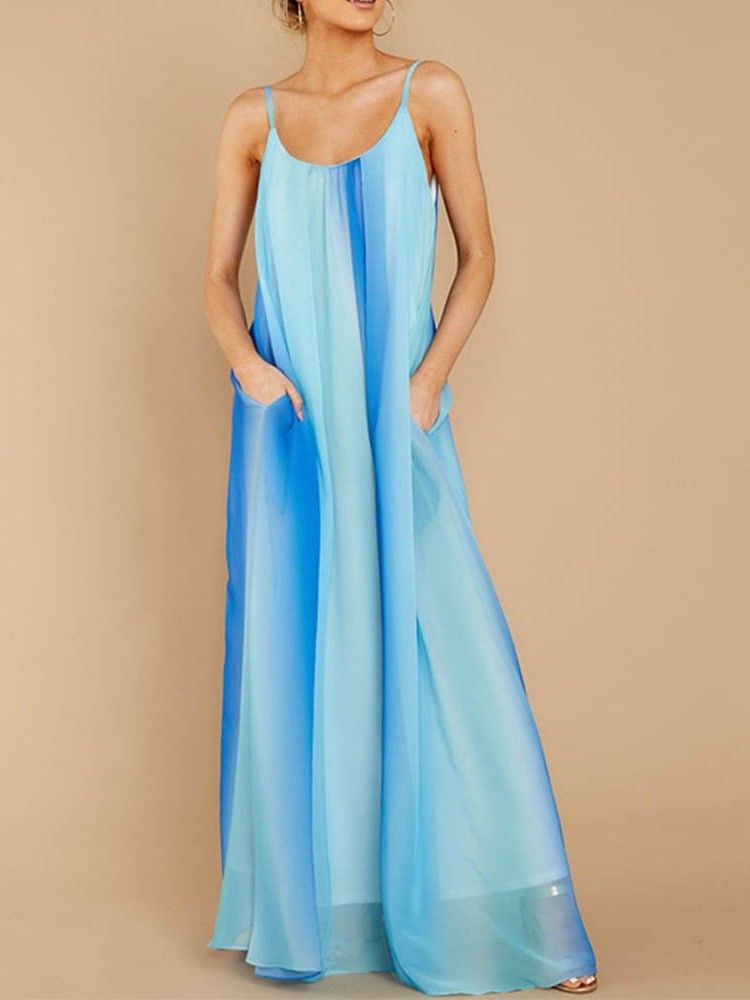 Vestido Longo De Verão Sem Mangas Com Alça Espaguete Vestido Maxi Vestidos De Praia Para Mulheres