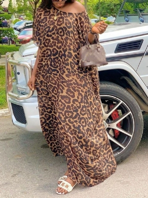 Vestido Normal Feminino Com Estampa Até O Chão E Meia Manga