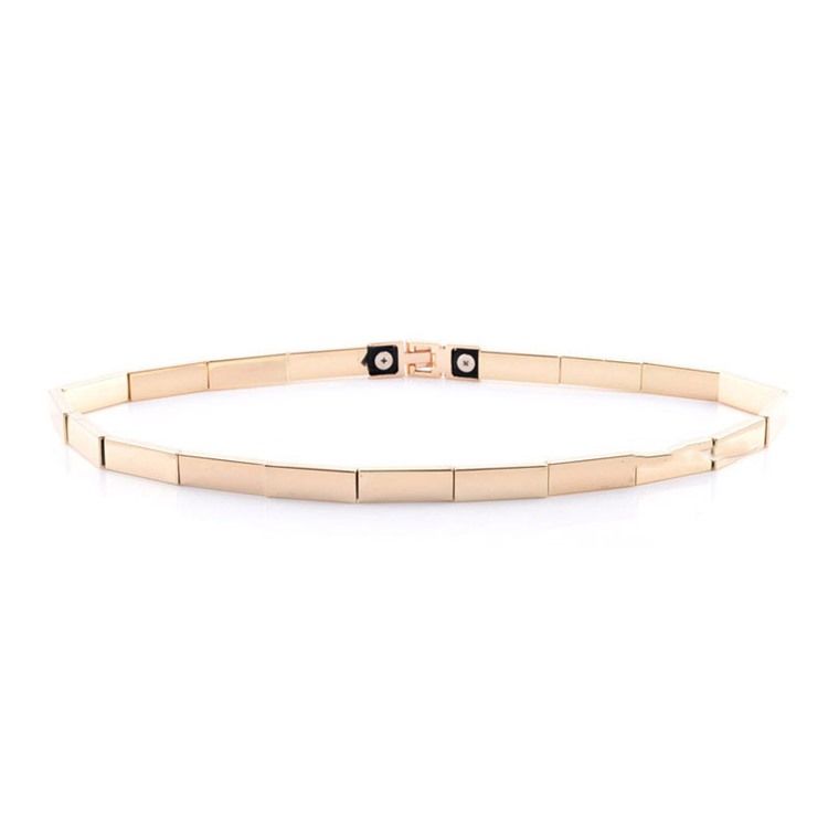 Cinto Elástico De Faixa Estreita De Metal Bambu