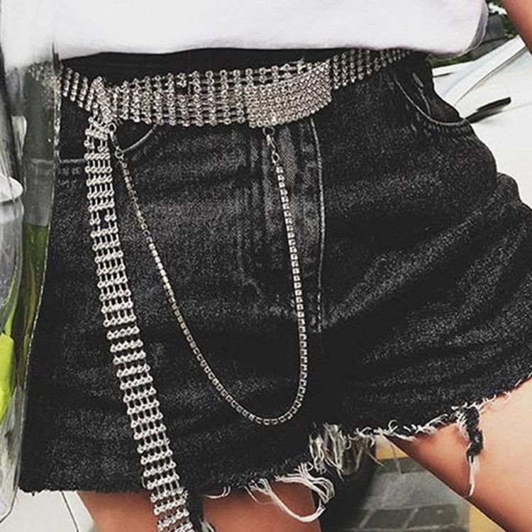 Cinto De Metal Strass Da Moda