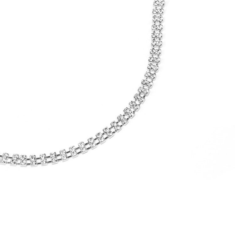 Colar De Corrente Simples Diamante Bra Body